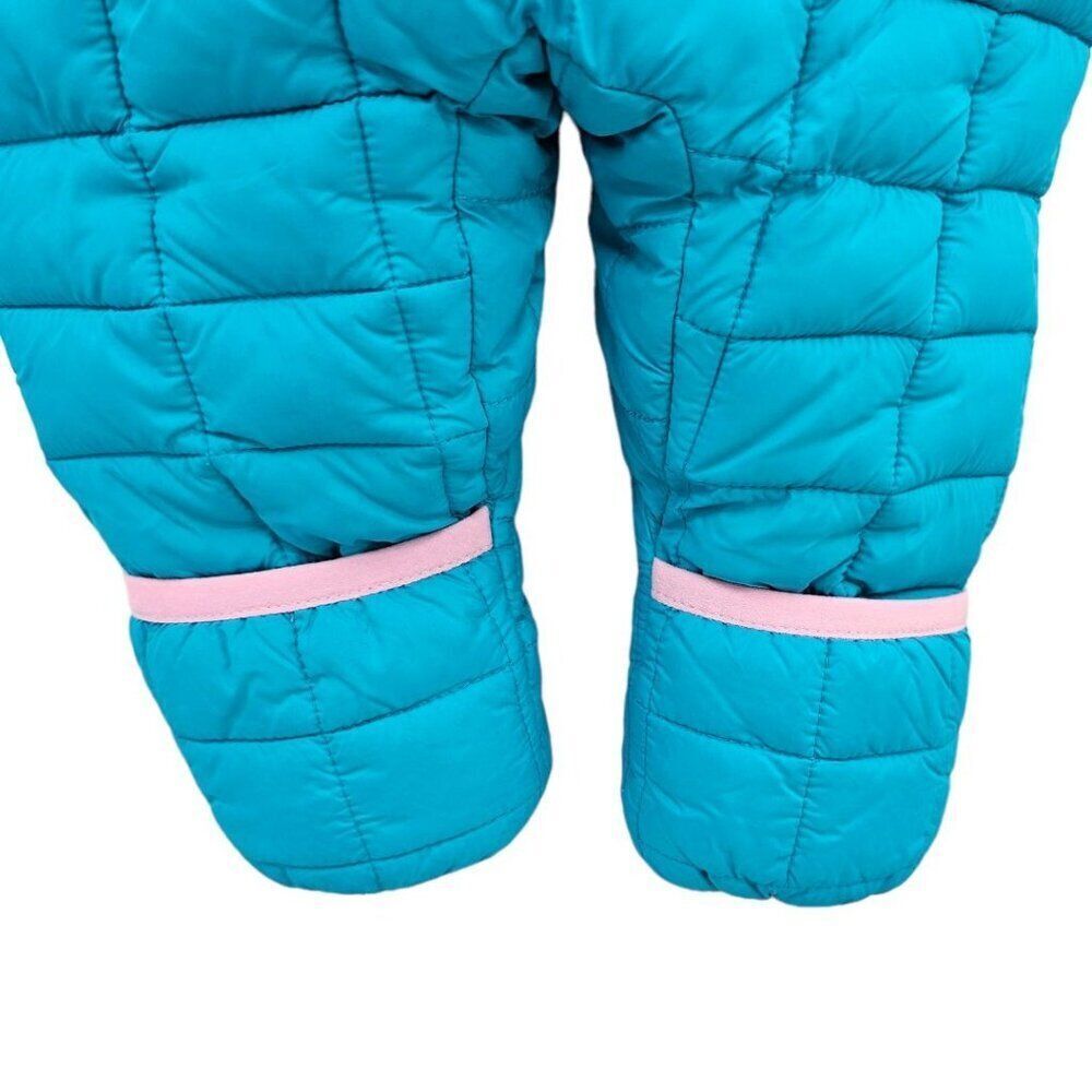 Snozu Blue Quilted Infant 3/6 Months Blue Pink Snowsuit - Picture 6 of 7